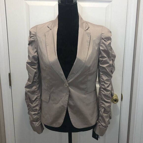 NWT Girdear tan taupe button front blazer jacket - Picture 1 of 12